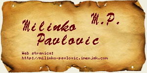 Milinko Pavlović vizit kartica